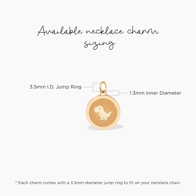This playful dinosaur charm pendant is perfect for children or dinosaur enthusiasts. Crafted in gold-tone metal, it adds a fun touch to any necklace. Ideal for gifting or personal expression.