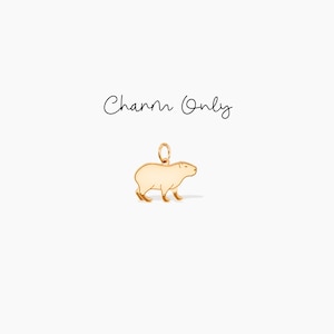 Capybara Charm Add On Charm Silver Capybara Pendant Capybara Charm Unique Forest Animal Necklace Pendant Animal Lover Gift