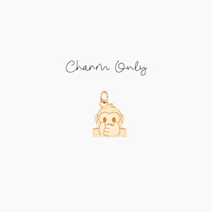 Monkey Charm Three Wise Monkeys Pendant Beady Chain Animal Jewelry Charm Gift for Her Monkey Charm Best Friend Gift