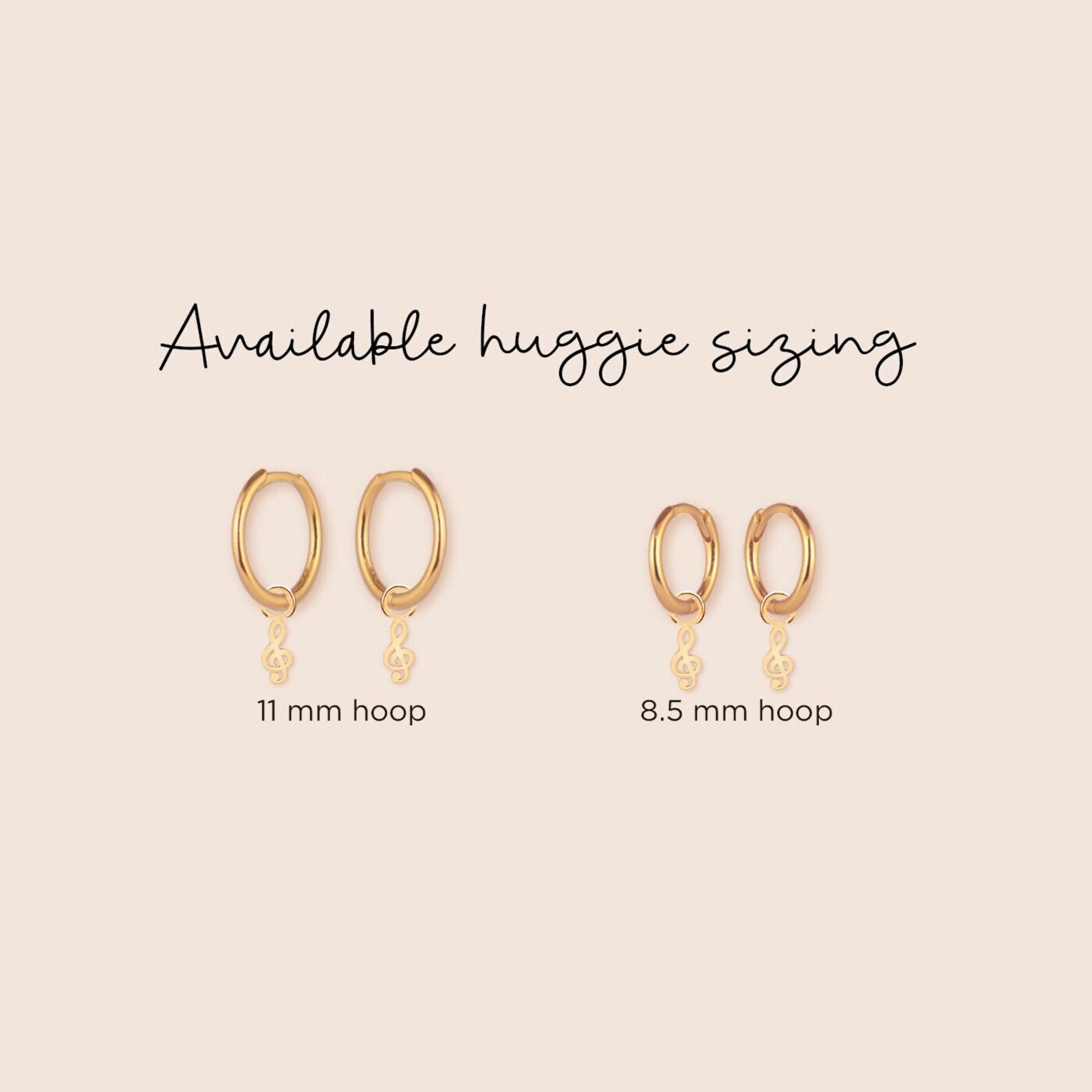 Musical Note Hoop Treble-clef Musical Note Charm Hoop Earrings - Gold Vermeil, Silver ...