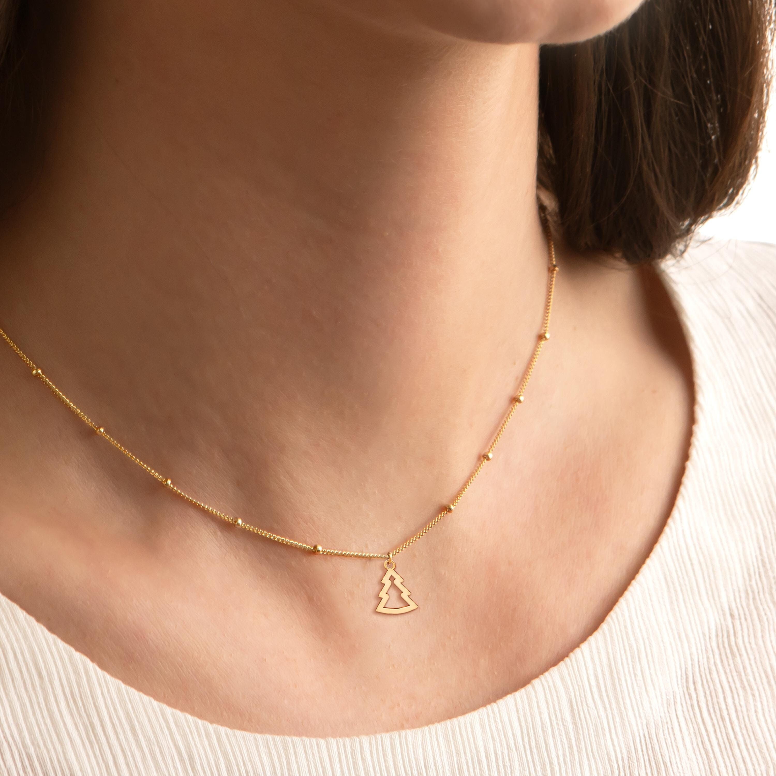 Collana Di Natale Con Ciondolo Albero Di Natale In Cristallo, Gioiello Festivo Donna E Ragazza, Regalo Natalizio - 6