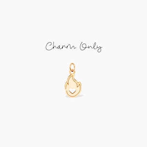 Dije de corazón dorado con forma de corazón en llamas, regalo para novia, colgante de corazón sagrado, dije de llama, joyería de corazón llameante, regalo para ella, joyería de amor