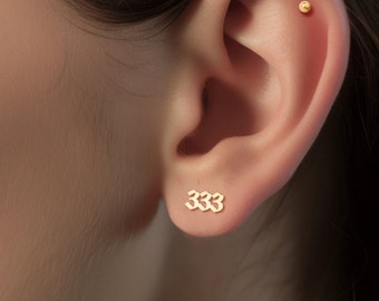 Angel Number Earrings 111 Studs 444 Earrings 888 Earrings Celestial Numbers Gold Angel Number 222 Earrings Angel Number Studs