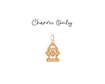 Fire Hydrant Charm: Sterling Silver, Gold Filled, 14K Solid Gold Handmade Animal Charm Jewelry Gift