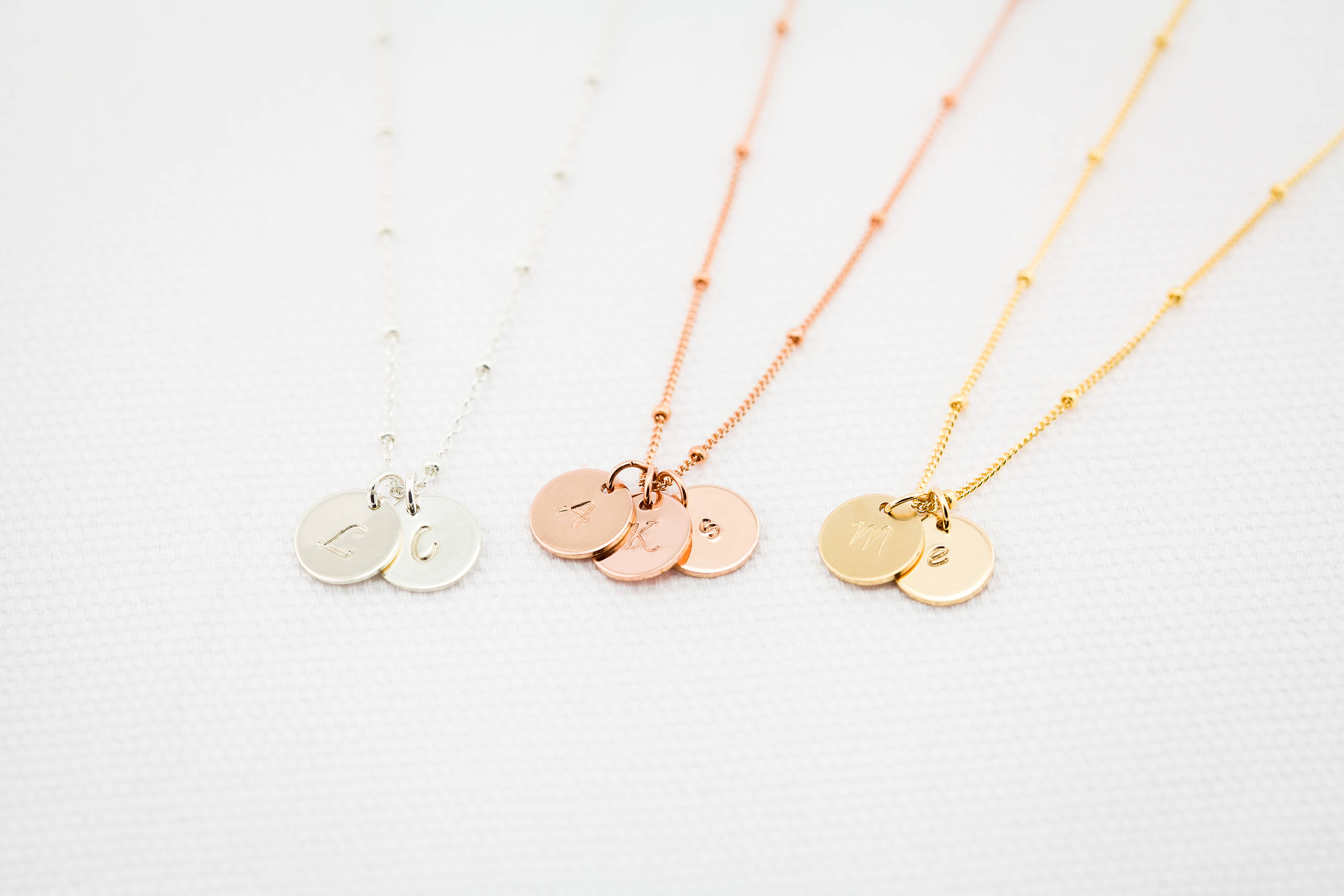 Initial Disc Necklace With Satellite 