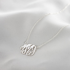 Monogram Necklace Dainty Monogram Jewelry Initial Necklace Monogrammed Necklace Personalized Jewelry Personalized Monogram image 6