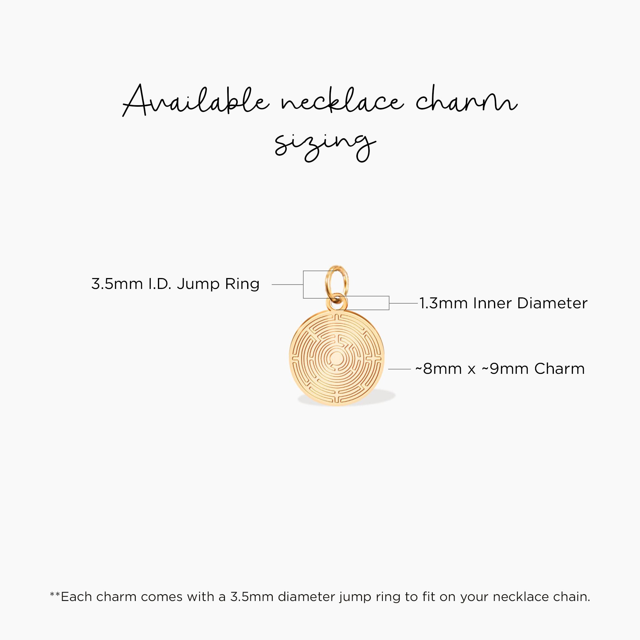 Labyrinth Charm Labyrinth Charm Maze Pendant Add on Charm for Her Geometric Charm Aztec ...
