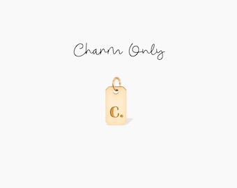Tiny Tag Initial Charm Add On Charm Personalized Letter Charm Minimalist Tiny Tag Pendant Gift for Her Custom Initial Charm