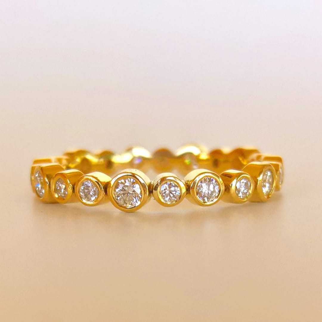 DIAMOND ETERNITY Stacking Ring | Bezel Set Diamond Engagement Ring or ...