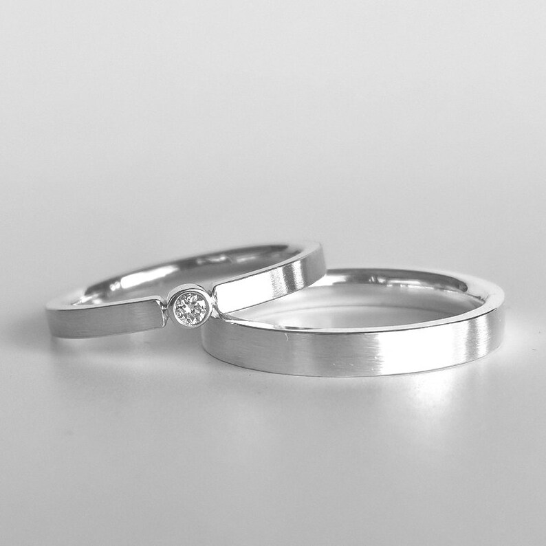 Men�s Platinum Wedding Band Modern Square Mens Platinum Etsy