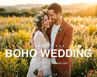 Boho Wedding LUTs – Warme Vintage-Film-Farbkorrekturen (Digitaler Download)