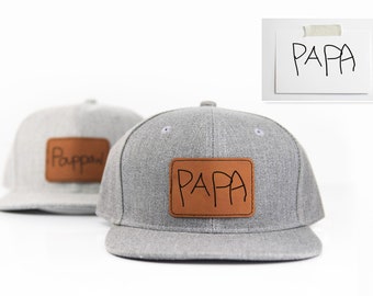 Handwritten Engraved Patch, Father's Day Gift, Engraved handwriting hat snapback, Handwriting Patch, Gift For Dad