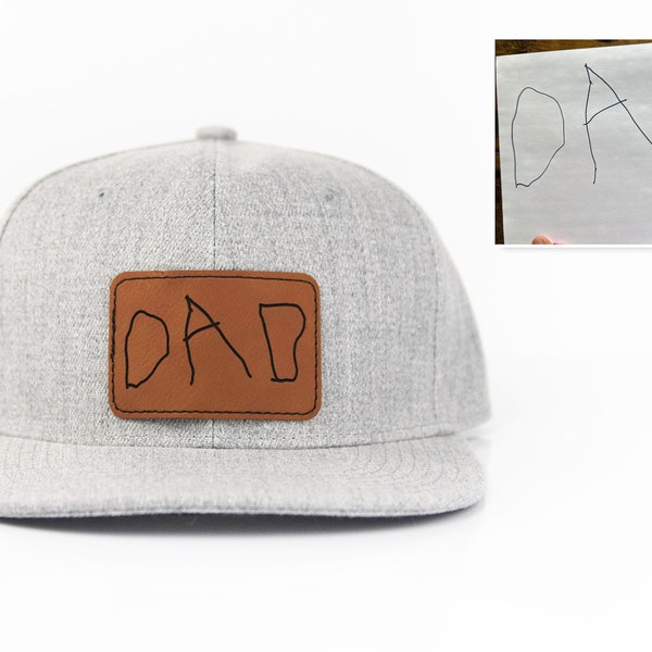 Handwritten Engraved Patch, Father's Day Gift, Engraved handwriting snapback hat, Handwriting Patch, Gift For Dad