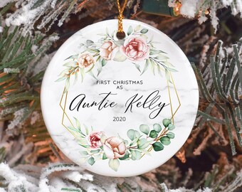 First Christmas as Aunt, First Christmas as Auntie, Aunt Ornament, Auntie Ornament, Pregnancy Announcement, gift for aunt