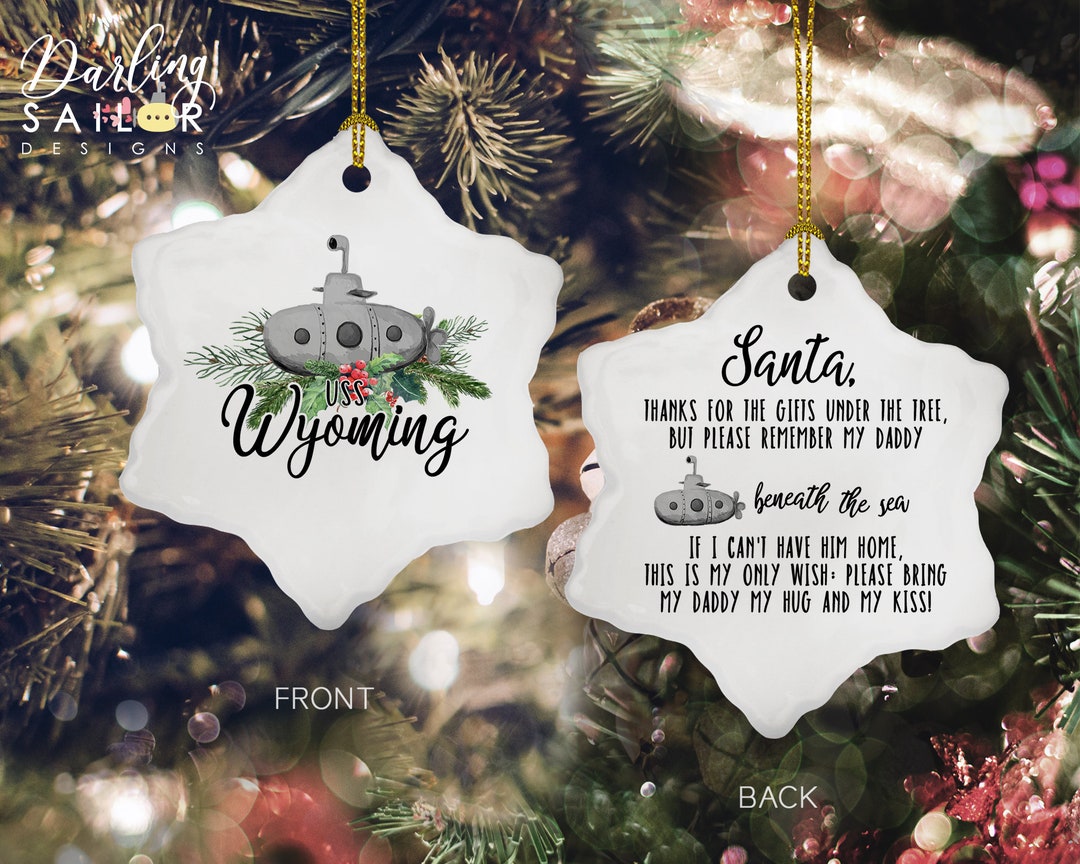 Personalized Submarine Christmas Ornament, Custom Submarine Ornament