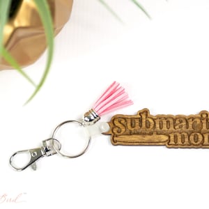 Submarine Wood Keychain, Engraved Keychain, Submarine Mom, Submariner, Navy Submarine, Sub, Military Keychain, Tassel
