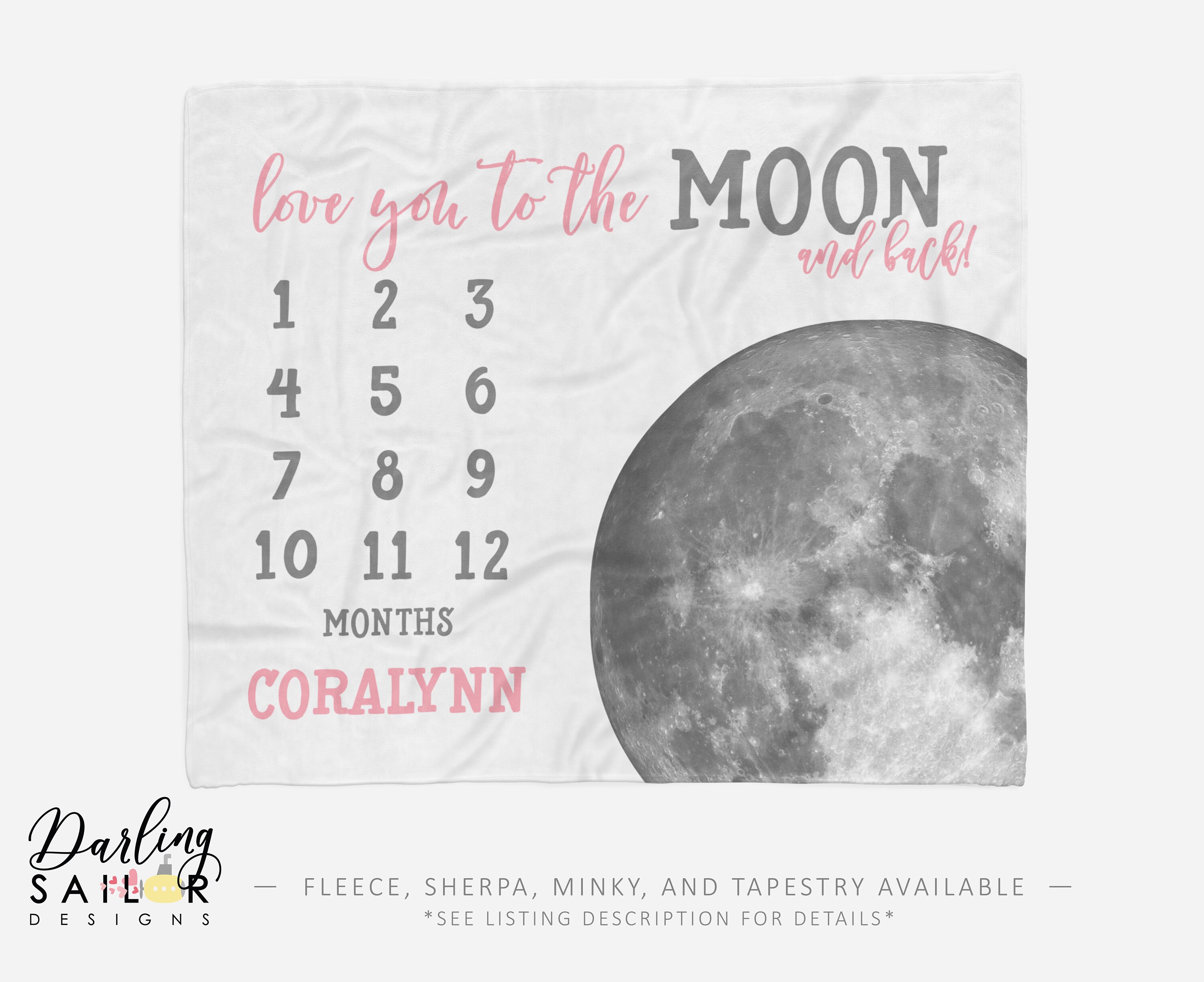 I love you to the moon and back Milestone Blanket Baby Etsy