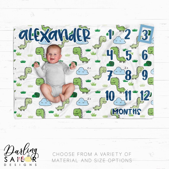 dinosaur milestone blanket