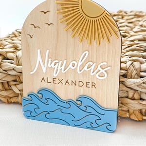 Ocean Baby Name Sign, Personalized Baby Name Sign, Hospital Name Sign, Newborn Baby Sign, Baby Name Sign, Baby Arrival Announcement