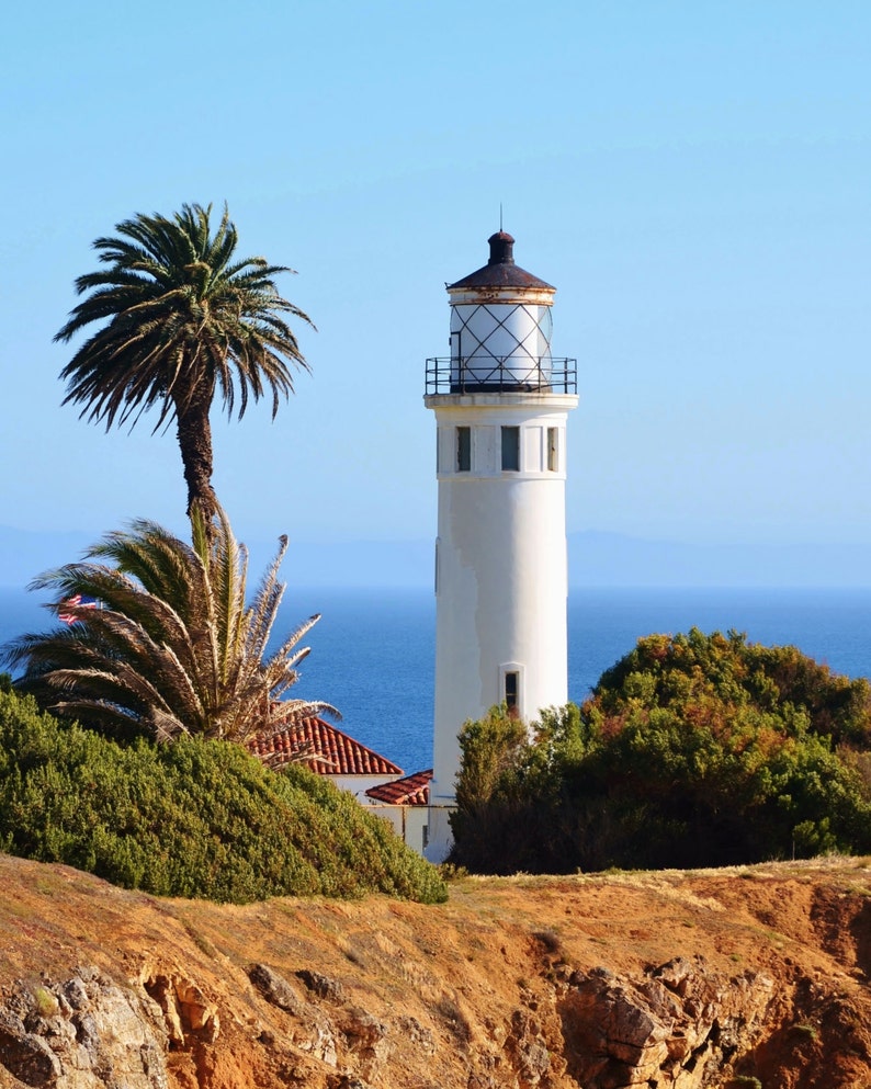 Point Vicente Lighthouse Perched Atop a Sunny Southern California Cliff