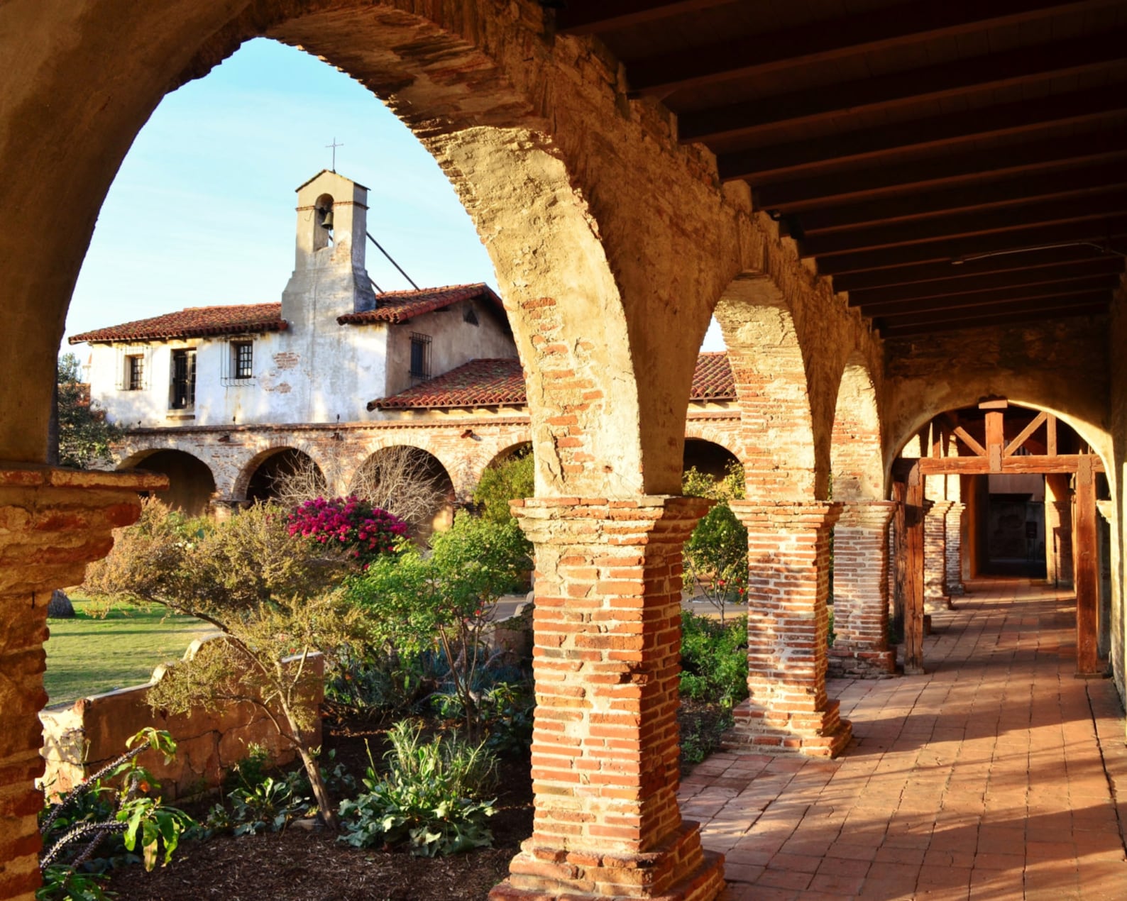Courtyard Sunset at Mission San Juan Capistrano, California Color Photo