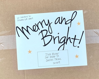 Holiday Mailing Label Instant Download - Merry and Bright!