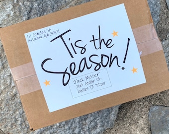 Holiday Mailing Label Instant Download - Tis the Season!