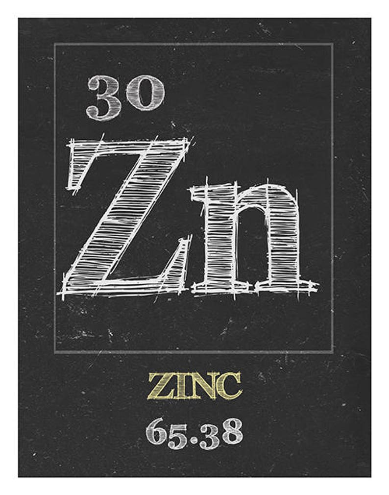 Periodic Table Zinc Poster Art Print Periodic Table of Etsy