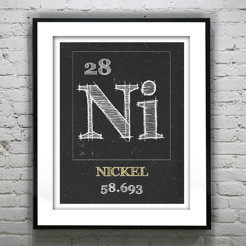 Periodic Table Nickel Poster Art Print Periodic Table of - Etsy