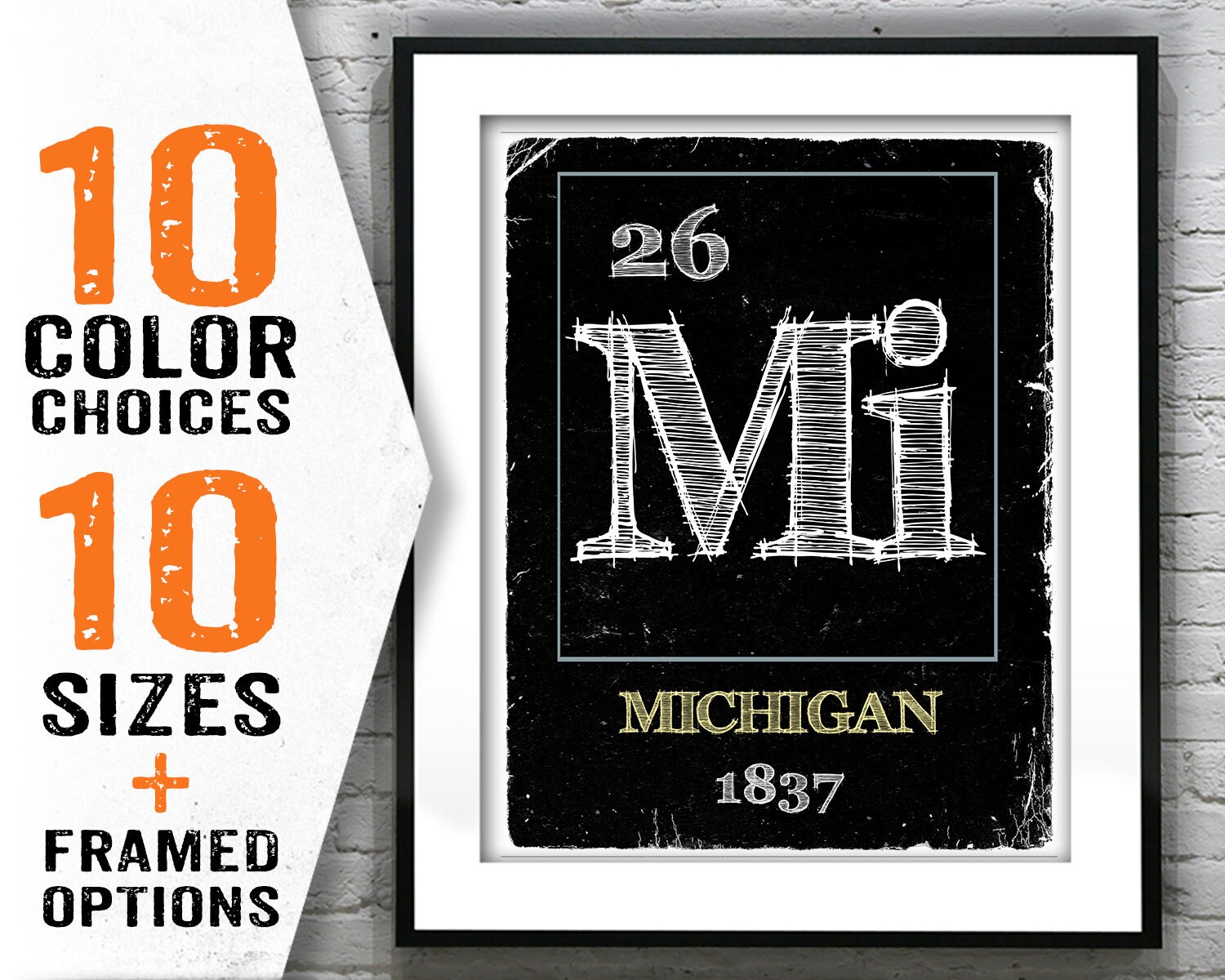 Michigan MI State Periodic Table of Elements Art Poster - Etsy