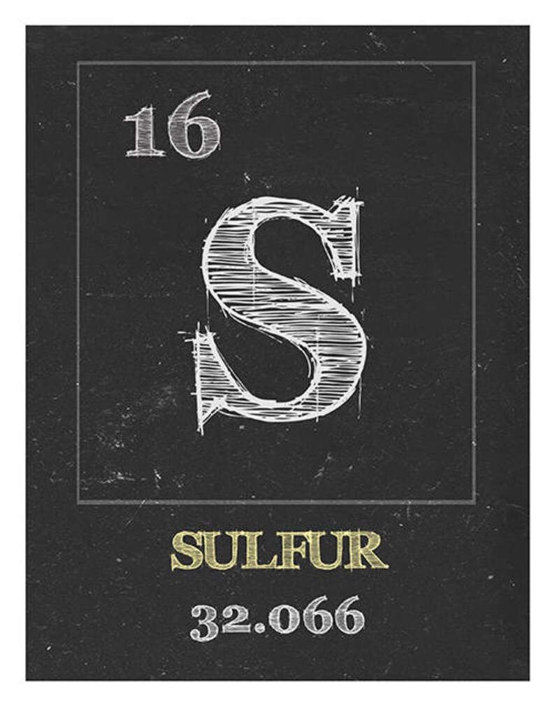 Periodic Table Sulfur Poster Art Print Periodic Table of - Etsy