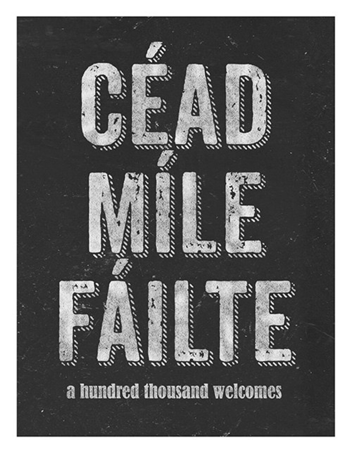Cead Mile Failte Poster Art Print. A Hundred Thousand Etsy