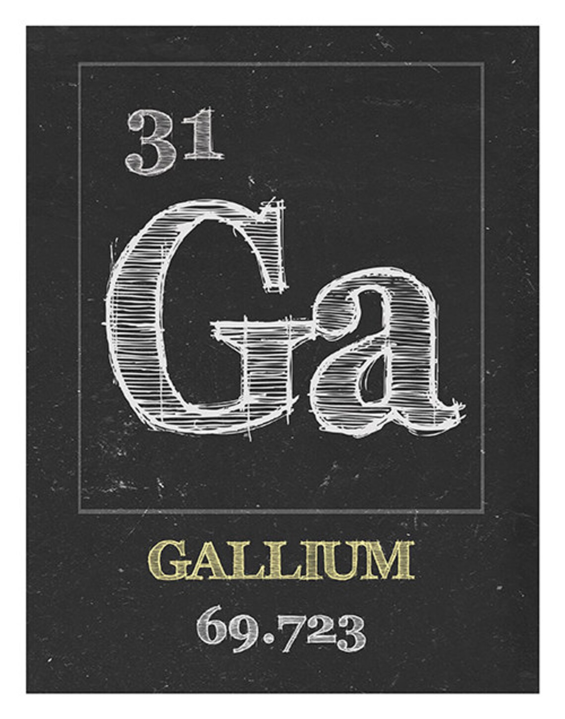 Periodic Table Gallium Poster Art Print Periodic Table of | Etsy