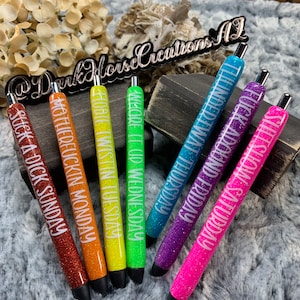 SINGLE Inappropriate Days of the Week Pen, Naughty Days of the Week Pen SINGLES