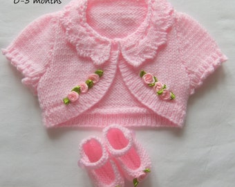 baby pink bolero cardigan