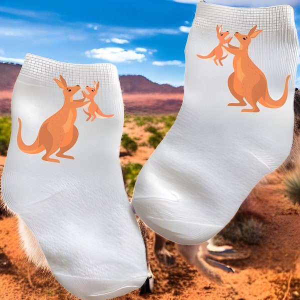 Baby/Toddler/Child Kangaroo Joey Socks. Multiple sizes offered. Choose from 0-6 months to 10 years.  Every Baby Needs. Cute Baby Gift!