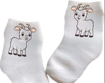 Baby/Toddler/Child Cute Little Goat Socks.Multiple sizes offered. Choose from 0-6 months to 10 years.  Every Baby Needs. Cute Baby Gift!