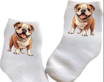 Baby/Toddler/Child Cute Bulldog Socks. Multiple sizes offered. Choose from 0-6 months to 10 years. Cute Gift!