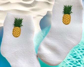 Baby/Toddler/Child Pineapple Socks. Multiple sizes offered. Choose from 0-6 months to 10 years.  Every Baby Needs. Cute Baby Gift!