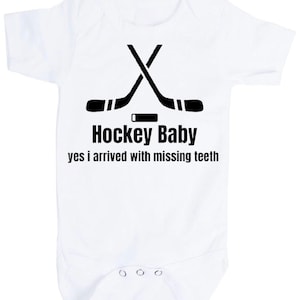 Baby Bodysuit with Hockey Baby. You choose Size 1st Keepsake! GREaT GiFT! 1st Keepsake!