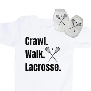 Crawl Walk Lacrosse Baby Bodysuit: Keepsake Gift