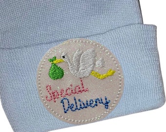 Newborn Hospital Hat.  Special Delivery! You choose hat color