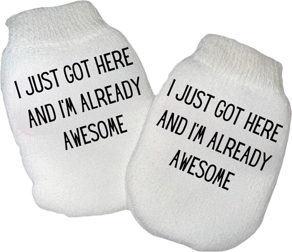MITTENS Newborn no scratch Mittens ALREADY AWESOME Boy or Girl! Perfect Shower / Newborn Gift!