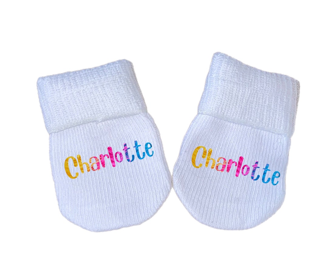 PREEMIE MITTENS With Name Boy or Girl and Sock Option Preemie No