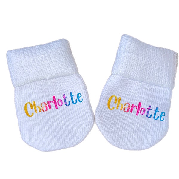 PREEMIE MITTENS with Name Boy or Girl and Sock Option! Preemie No Scratch Mittens AnD Or PREEMIE SoCKS!