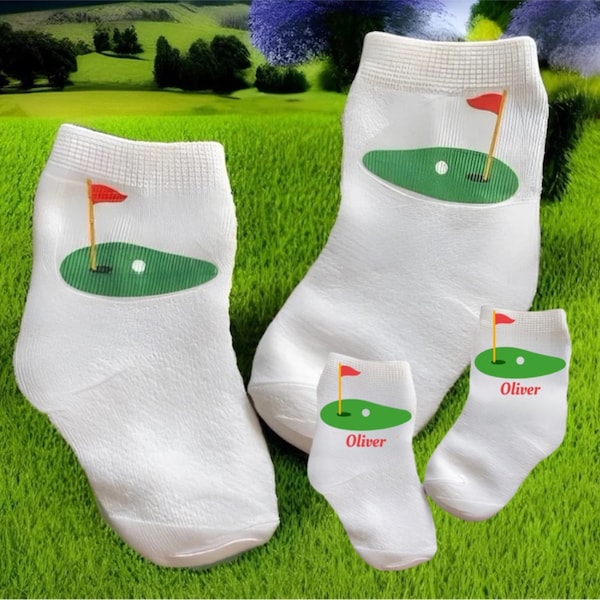 Baby/Toddler/Child Golf Socks. Multiple sizes offered. Choose from 0-6 Months to 14 Years. Cute Gift!