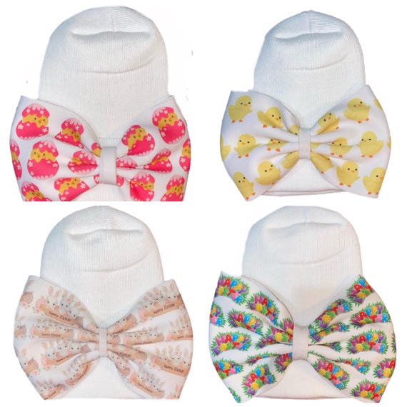 EASTER Newborn Hospital Hat or Bow on Headband or Alligator YOU SELECT Bow Choice!