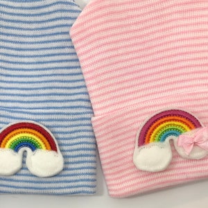 Newborn Hospital Hats Rainbow Babiess . You get 2 Twin Babies 1st Keepsakes Newborn Hospital Beanies. Newborn Baby Hats Cute image 5