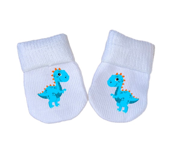 PREEMIE MITTENS with Baby Dinosaur Baby and Sock Option! Preemie No Scratch Mittens AnD Or PREEMIE SoCKS!
