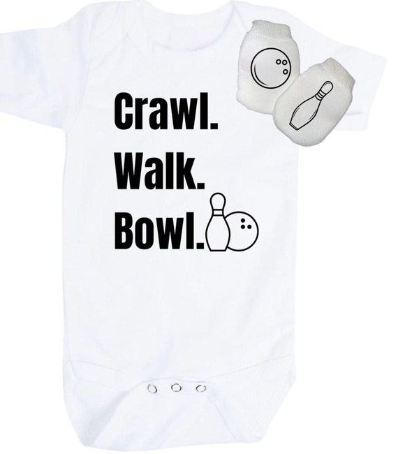 Baby Bodysuit with Crawl Walk Bowl.  You Choose Size.  GREaT GiFT  1st Keepsake